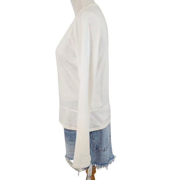 Woolrich Top Women's Small Round Neck Long Sleeve Floral Embroidered Vintage - Picture 5 of 12